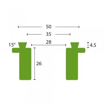 Axminster SK100 O'Donnell Dovetail Jaw Insert - 38mm