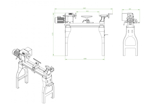 HOLZDRECHSELBANK HOLZPROFI MAKER DB1624FU